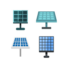 Poster - Solar battery icon set, flat style