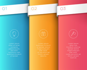 Poster - vector 3d colorful vertical text banner steps 1 to 3
