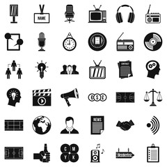 Poster - Service channel icons set, simple style