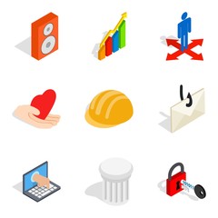Poster - Wide area network icons set, isometric style