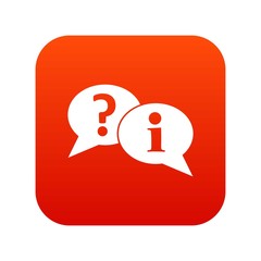 Poster - Question and exclamation speech bubbles icon digital red