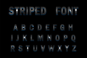 Poster - 3D Striped Font on black background