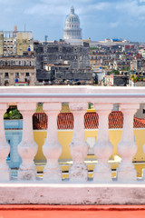 Poster - View from a balcony in Old Havana with the Capitol building