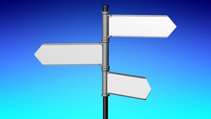 Sticker - 3D signpost (roadsign) with three arrows - animation