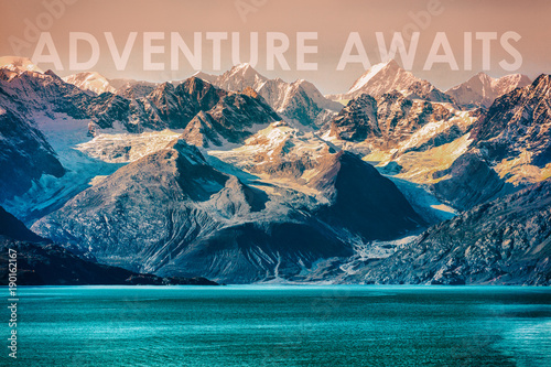 Adventure Awaits Travel Concept Motivational Quote Written On Nature
