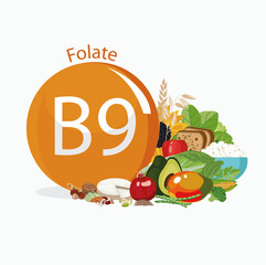 Sticker - Vitamin B9 (folate).