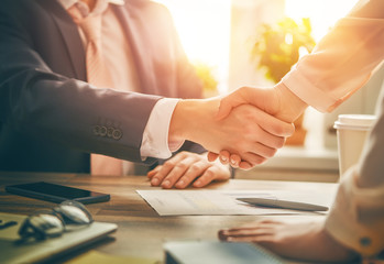 Wall Mural - handshaking in office