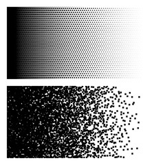 Poster - Vector black square halftone effect set on white background.