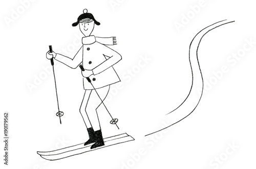 スキーをする男性 Stock イラスト Adobe Stock