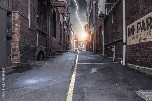 Fotomural Modern city side street. Mixed media