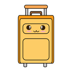 Poster - suitcase bag kawaii character vector illustration design