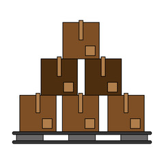 Canvas Print - Boxes on pallet icon vector illustration graphic design