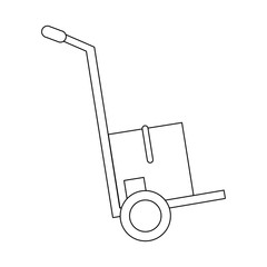 Canvas Print - Box on hand truck icon vector illustration graphic design