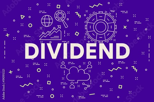 Fotomural Conceptual business illustration with the words dividend