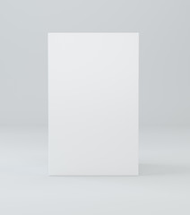 Poster - Cube Product Cardboard Package Box. 3d Illustration on studio light white Background. Mock Up Template Ready For Your Design