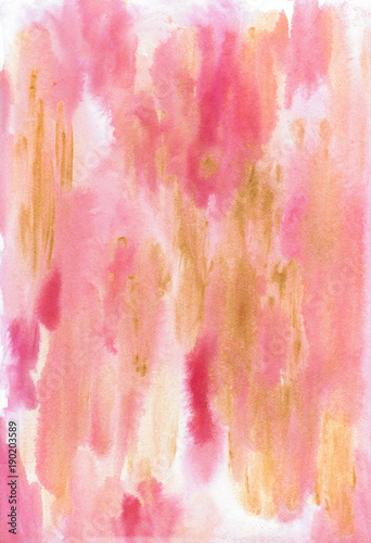Fotografie, Obraz Watercolor abstract painting in pink, red colors.