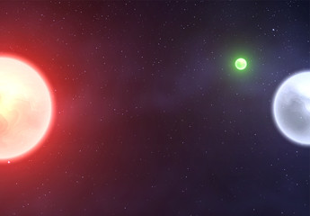 Wall Mural - planets against the background of an infinite space of space with bright stars