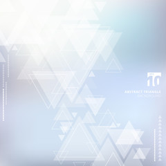 Poster - abstract technology blue blurred background with triangles pattern overlay