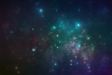 Wall Mural - deep space starfield, fantasy galaxy illustration