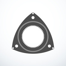 Rotor Of Rotary Wankel Engine. Vector Illustration