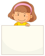 Poster - Little girl and blank paper