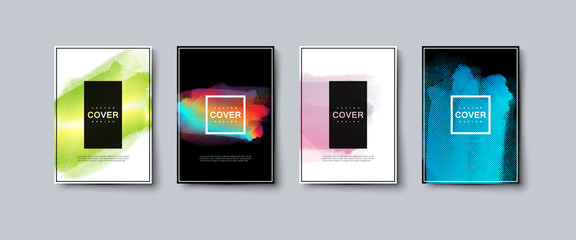 Poster - Modern brochure design with colorful gradient engraving texture.