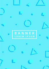 Poster - Memphis Banners with abstract shapes, 80s 90s geometric style flat and 3d design elements. Retro art for banners, flyers, placards and posters