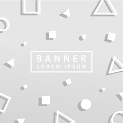 Poster - Memphis Banners with abstract shapes, 80s 90s geometric style flat and 3d design elements. Retro art for banners, flyers, placards and posters