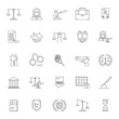 © bigmouse108 - Law and Lawyer Signs Black Thin Line Icon Set. Vector