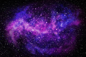 beautiful space nebula. digital illustration.