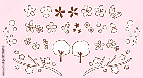 かわいい桜の手描き風アイコンセット モノクロ Stock Vector Adobe Stock かわいい桜の手描き風アイコンセット モノクロ Stock Vector Adobe Stock