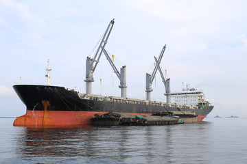 Wall Mural - cargo ship in the sea.