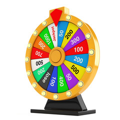 Poster - Luck and Fortune Concept. Spinning Colorful Fortune Wheel. 3d Rendering