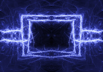 Wall Mural - blue electrical lightning frame , energy and power abstract
