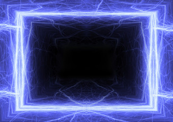 Wall Mural - blue electrical lightning frame , energy and power abstract