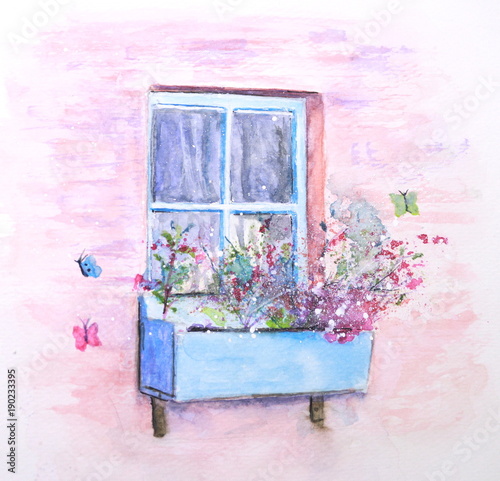Obraz okno   ladne-rozowe-okno