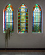Three stained glass windows