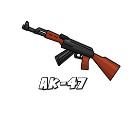 Wall Mural - assault riffle weapon model ak47 cartoon design