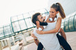 © NDABCREATIVITY - Portrait of young attractive happy fitness couple