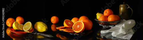 Dekoracja na wymiar  panorama-martwa-natura-z-pomaranczami-cytrynami-i-dzbankiem