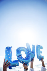 Poster - letter-shaped balloons forming the word love