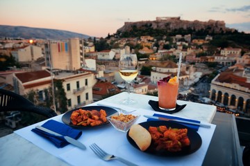 Wall Mural - Dinner at rooftop