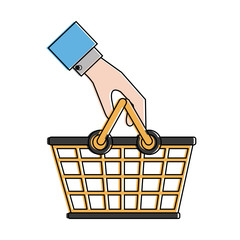 Canvas Print - Hand with shopping basket icon vector illustration graphic design