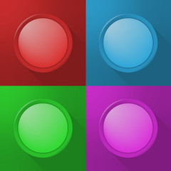 Poster - Set of High Quality Modern Color Buttons on Color Background . Vector Isolated Illustration