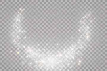 Sparks and stars glitter special light effect. Sparkling magic dust particles.Light flare special effect with rays of light and magic sparkles. Glow transparent vector, explosion, glitter.
