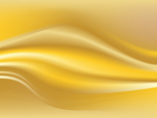 Abstract gold. background Vector gold cloth Fabric Textile Drape with Crease Wavy Folds.with soft waves and Gold fabric, waving in the wind