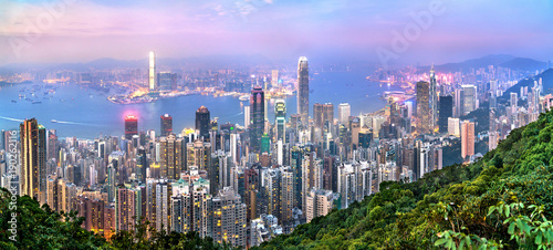 Skyline of Hong Kong from Victoria Peak Poster Mural XXL