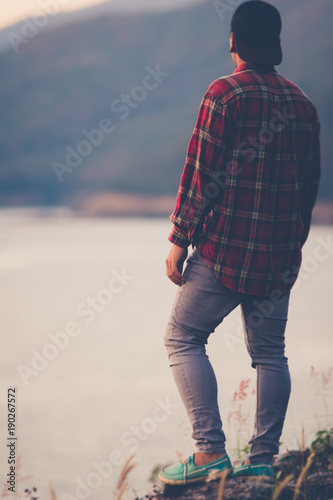 The Silhouette Of Man Sitting Alone At The Beach Concept Of Lonely Sad Alone Person Space Alone And Scared Buy This Stock Photo And Explore Similar Images At Adobe Stock