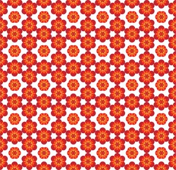 Leinwandbilder - Abstract red pattern geometric of circle in Japanese or Chinese ornament. Seamless Vector illustration.