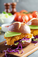 Sticker - Chicken tender sandwich with avocado and slaw